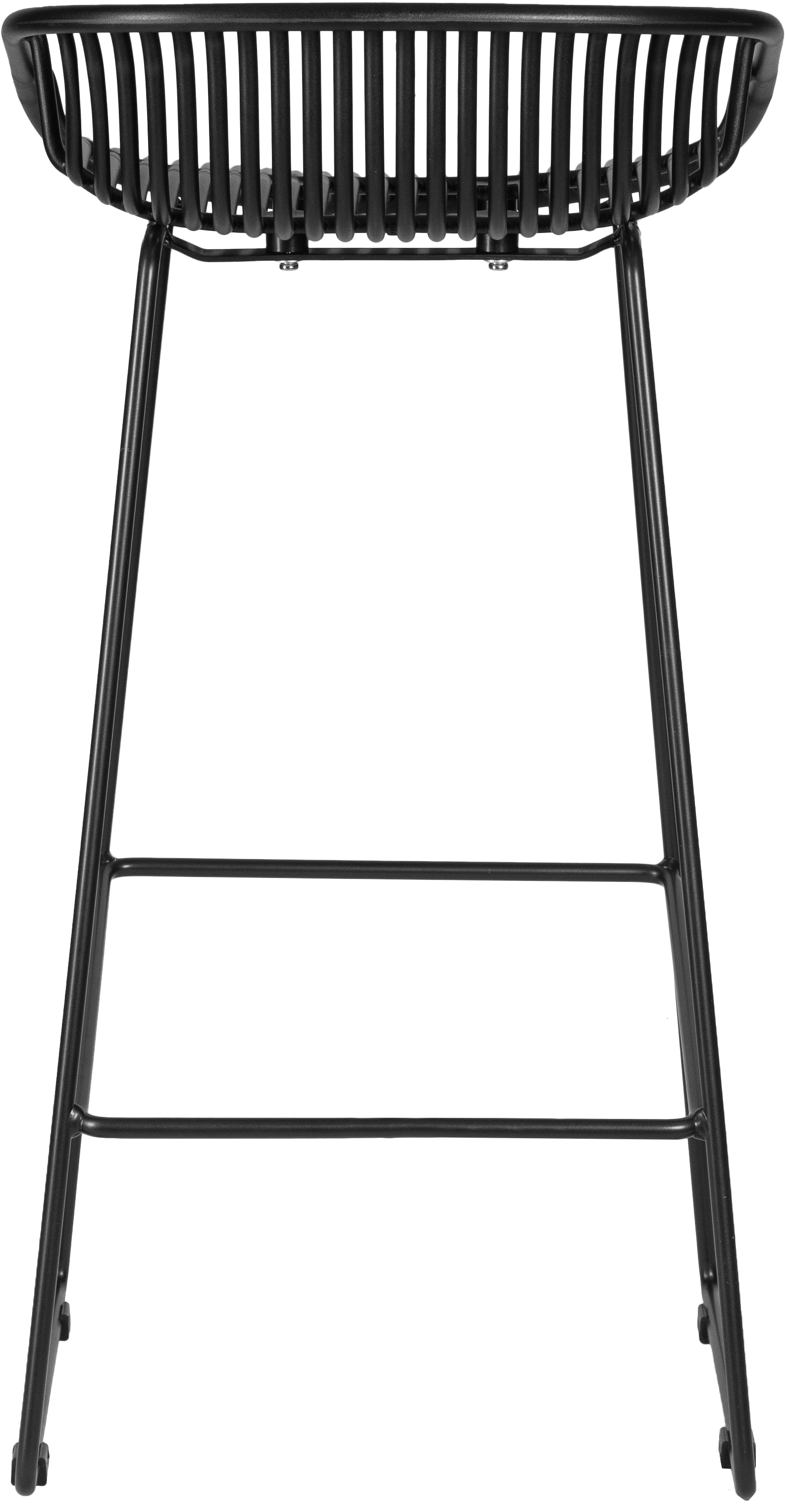 Short Back Black Polypropylene Bar Chair With Footrest-PP Chair