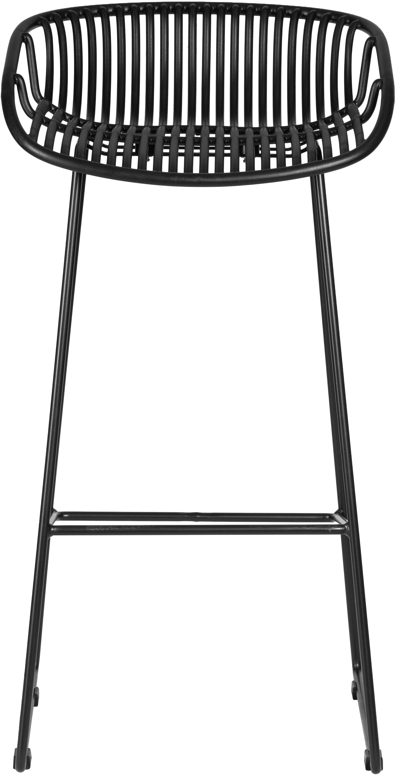 Short Back Black Polypropylene Bar Chair With Footrest-PP Chair