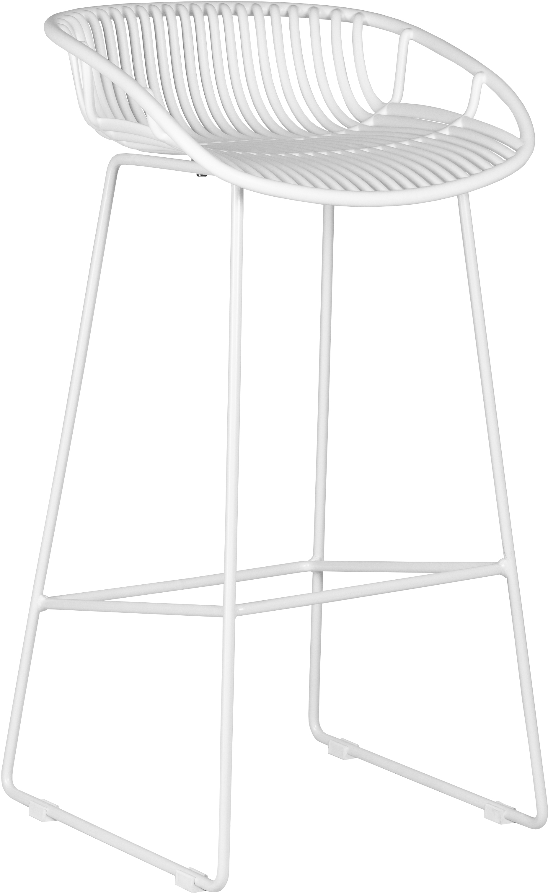 Short Back White Polypropylene Bar Chair With Footrest-PP Chair