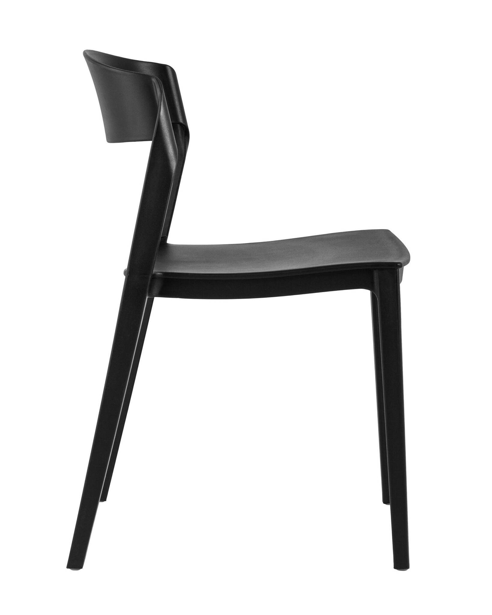 Jet Black Stackable Plastic Chair – Sleek, Commercial-Grade & Space-Efficient