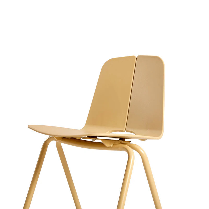 Brown Plastic Chair With Metal Feet