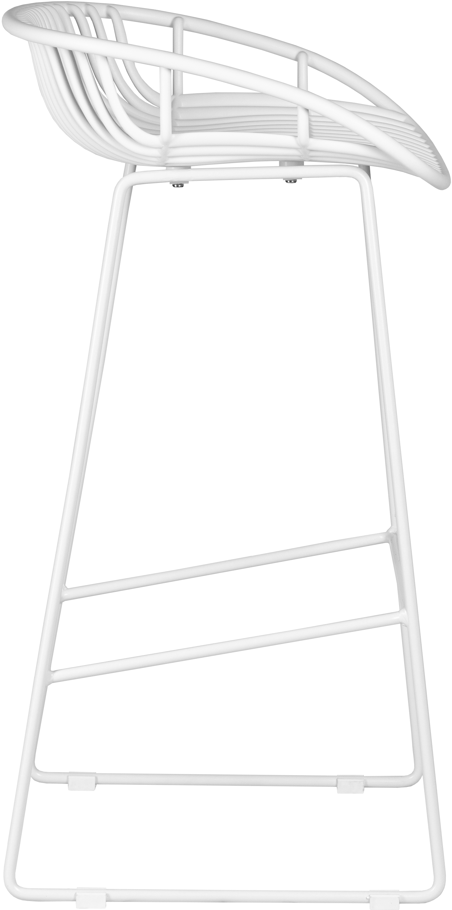 Short Back White Polypropylene Bar Chair With Footrest-PP Chair