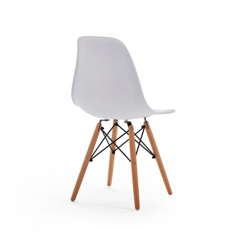 Modern Plastic Chair with Solid Beech Wood Legs | Nordic Style Dining Chair Manufacturer & Wholesale Supplier