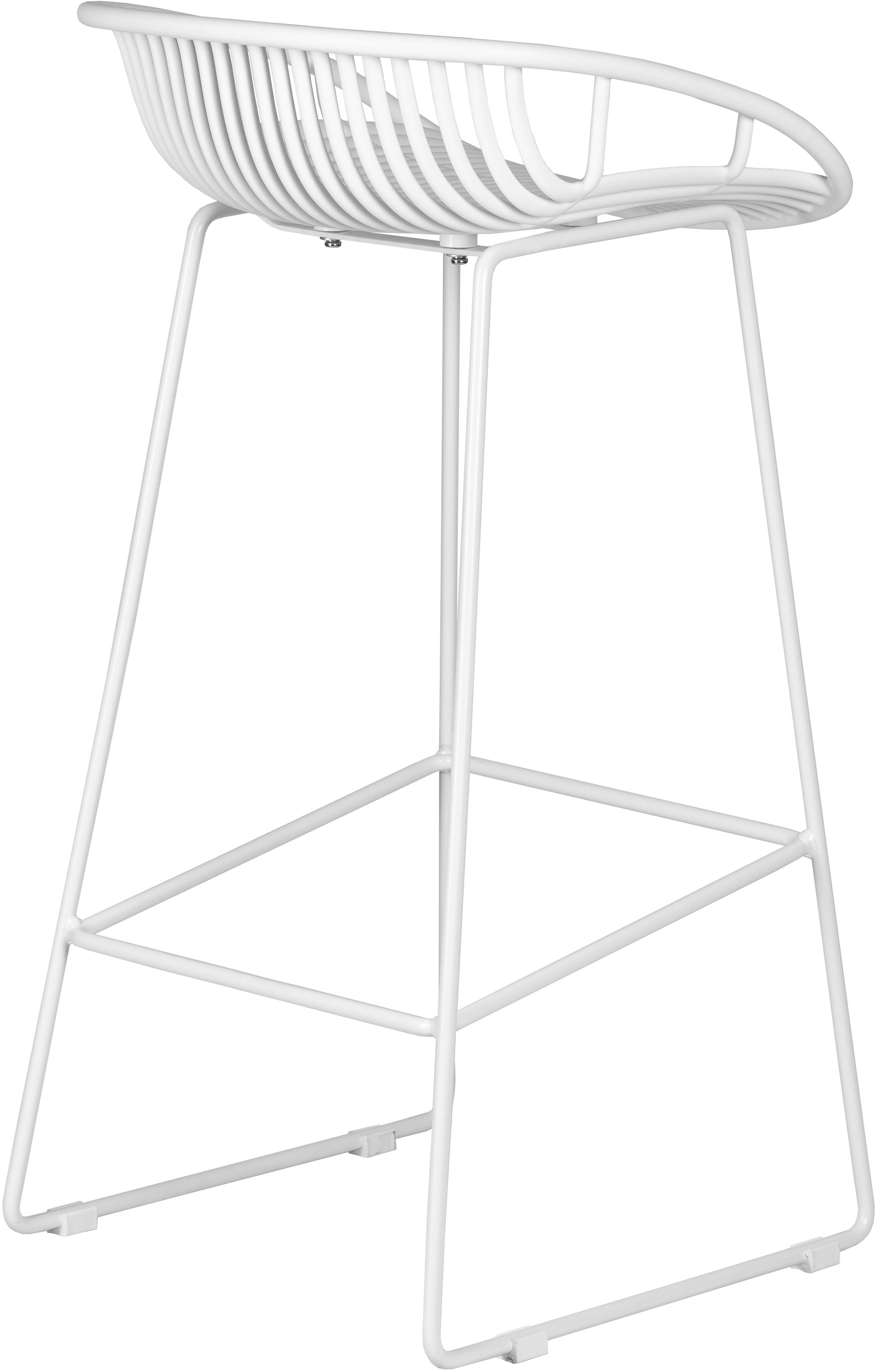 Short Back White Polypropylene Bar Chair With Footrest-PP Chair