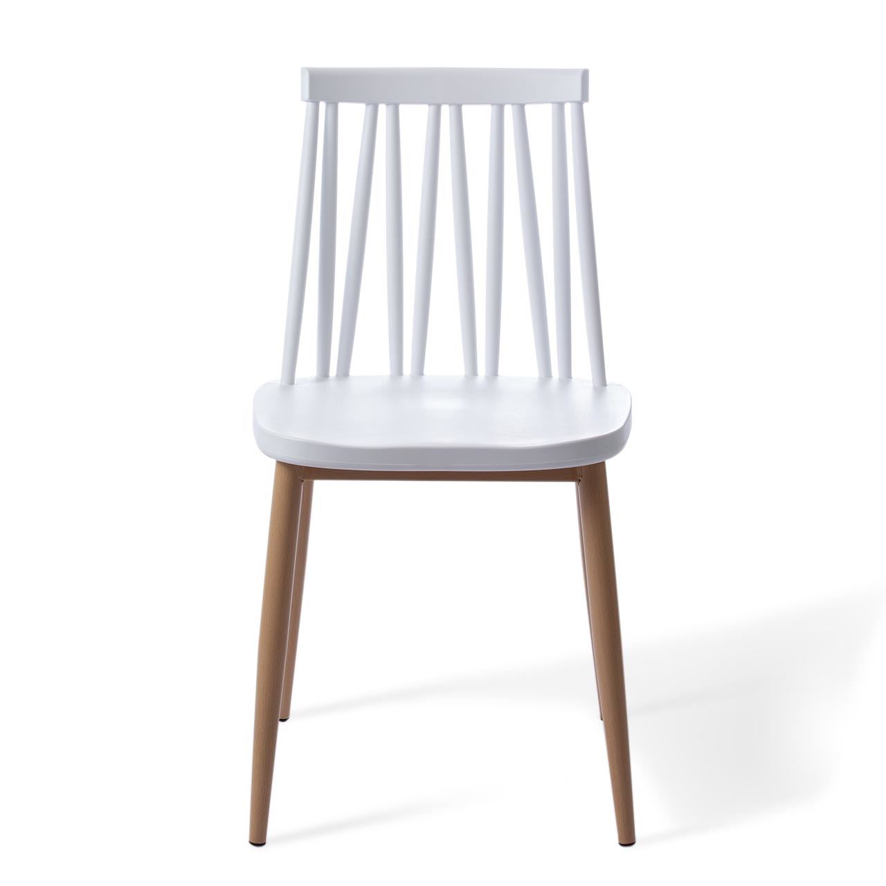 White Plastic Chair With Metal Feet-PP Chair