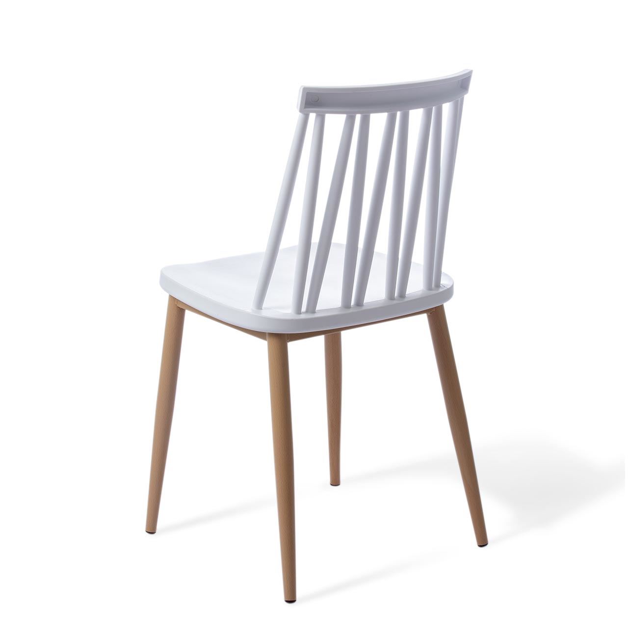 White Plastic Chair With Metal Feet-PP Chair