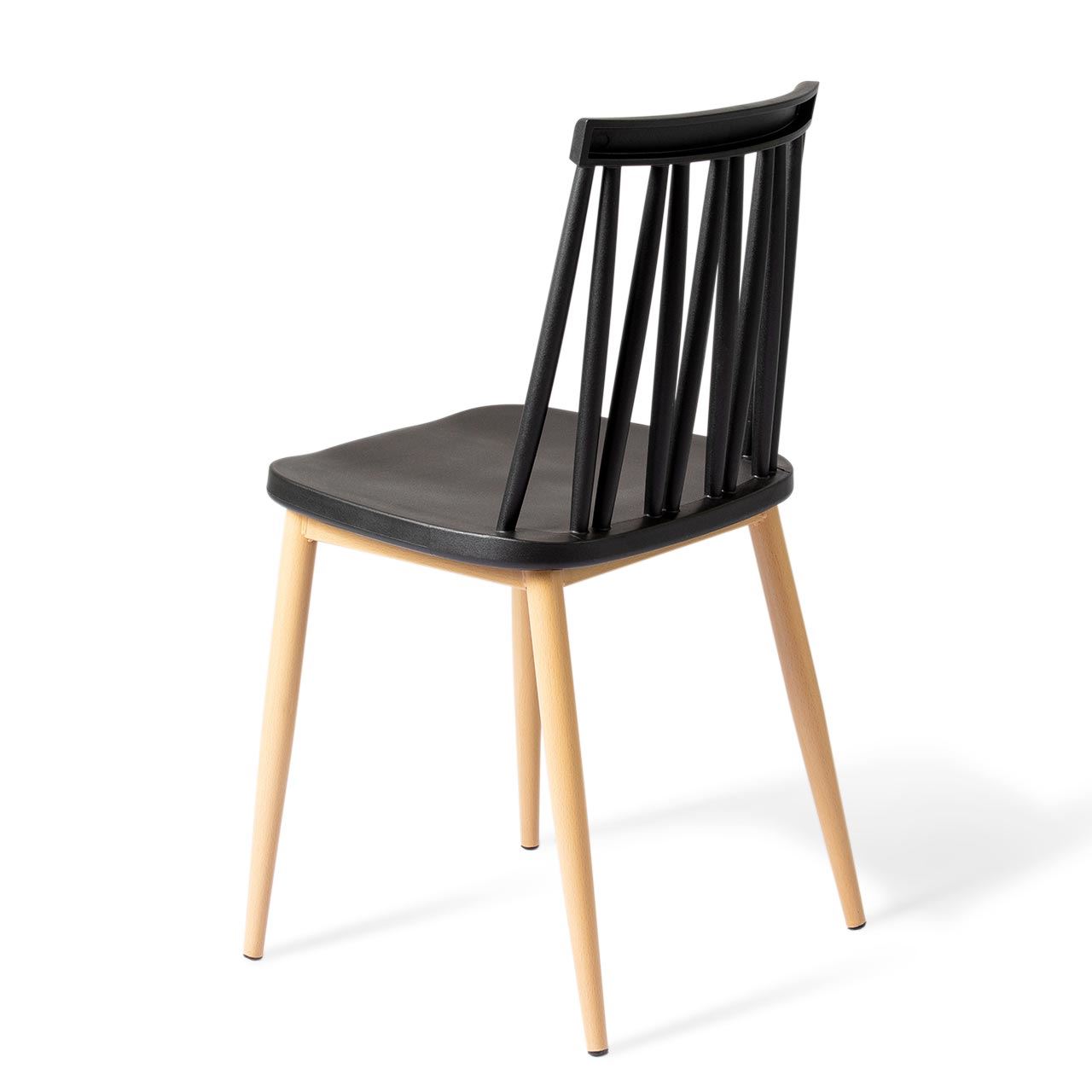 Black Plastic Chair With Metal Feet-PP Chair