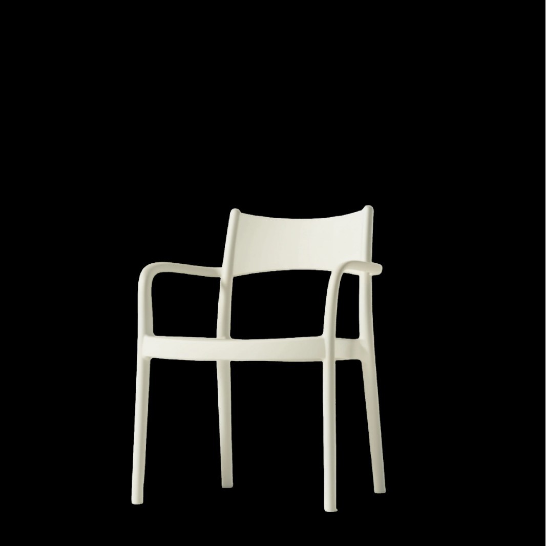 Modern PP Plastic Dining Chair with Armrests for Restaurant & Outdoor Use