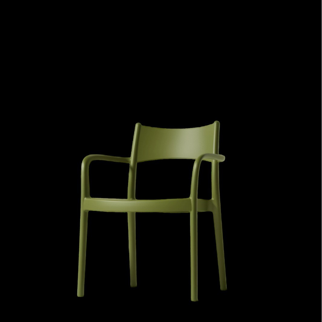 Modern PP Plastic Dining Chair with Armrests for Restaurant & Outdoor Use