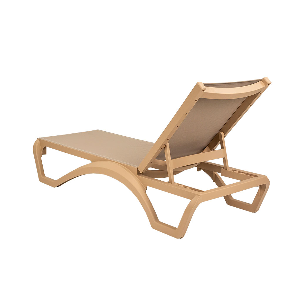 Commercial Injection Molded PP Frame Mesh Chaise Lounge Outdoor Pool Beach Sun Lounger for Hotel Resort Project Wholesale