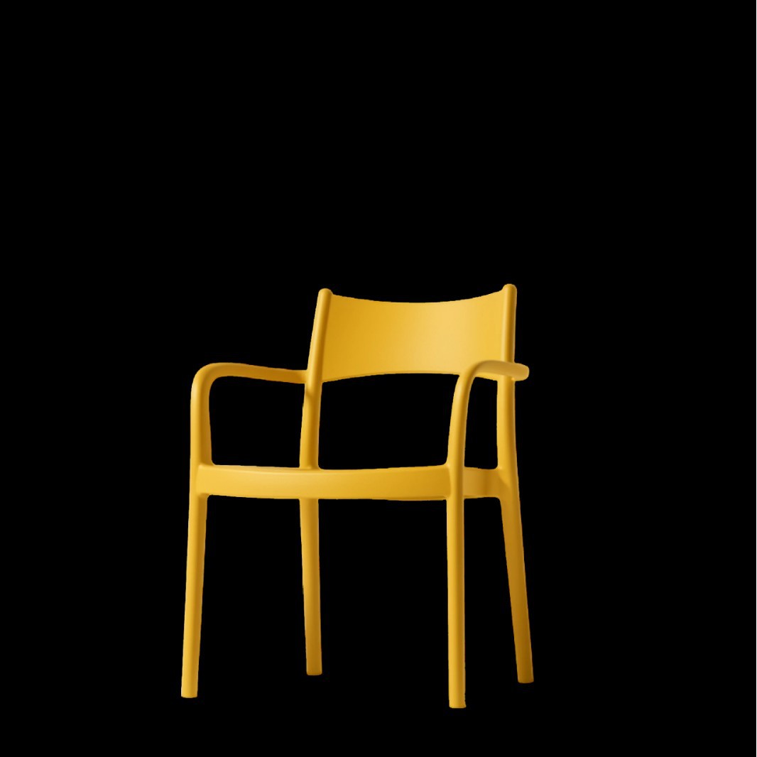 Modern PP Plastic Dining Chair with Armrests for Restaurant & Outdoor Use