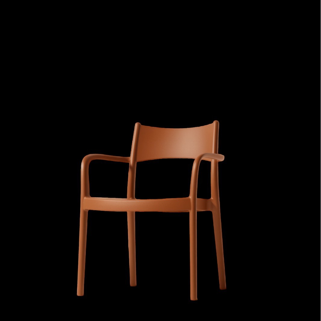 Modern PP Plastic Dining Chair with Armrests for Restaurant & Outdoor Use