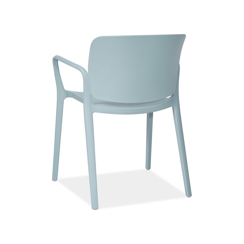 Light Blue Plastic Chair with Armrests