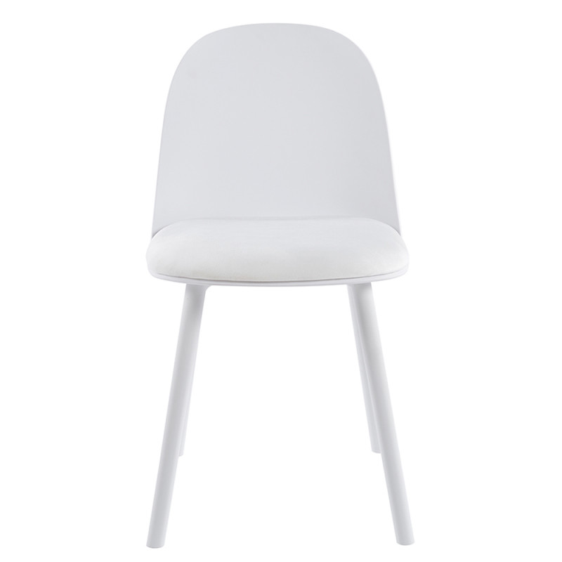 White Plastic Cafe Chair With Cushion-PP Chair