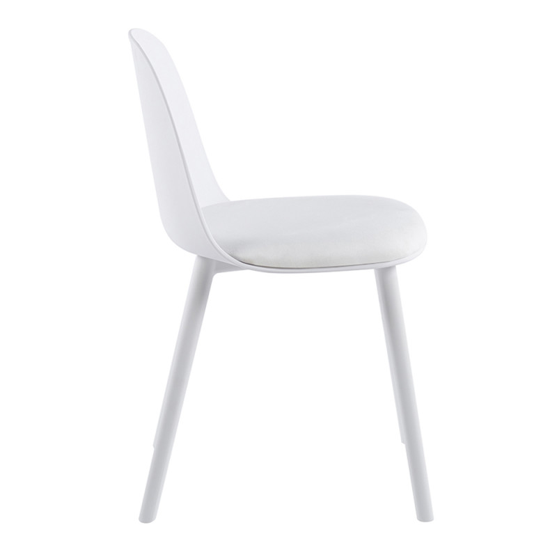 White Plastic Cafe Chair With Cushion-PP Chair