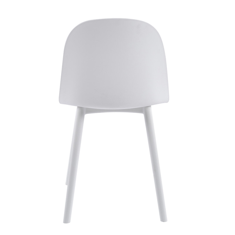 White Plastic Cafe Chair With Cushion-PP Chair