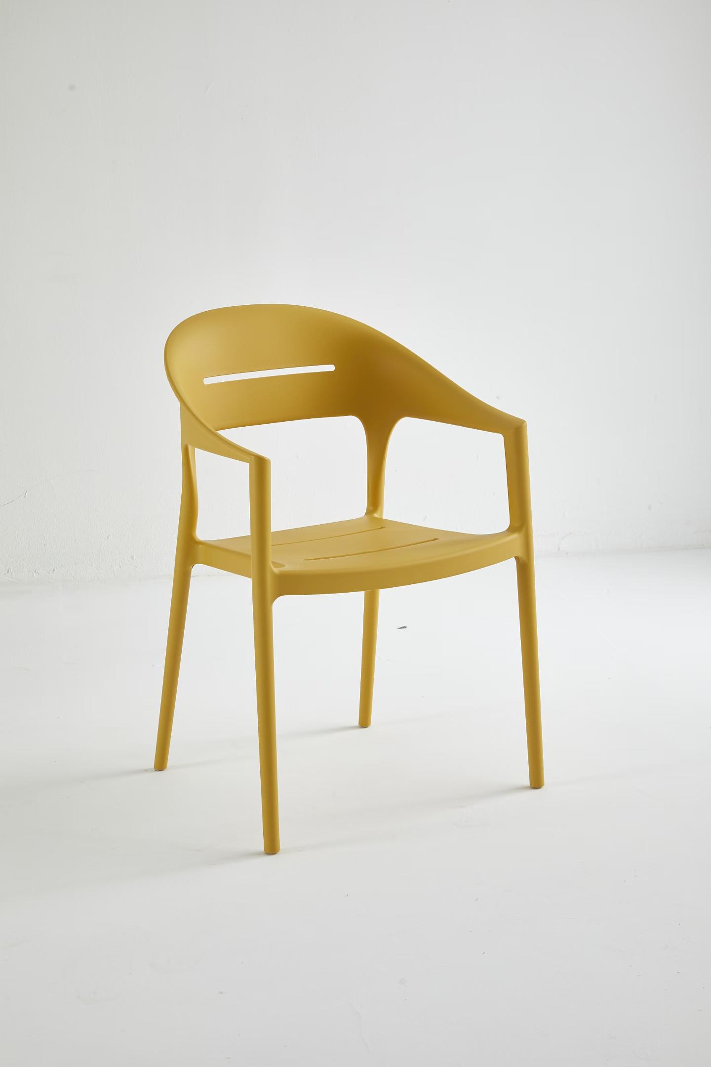 Stackable Polypropylene Garden Chair with Armrest | Outdoor PP Armchair for Patio, Backyard & Commercial Use