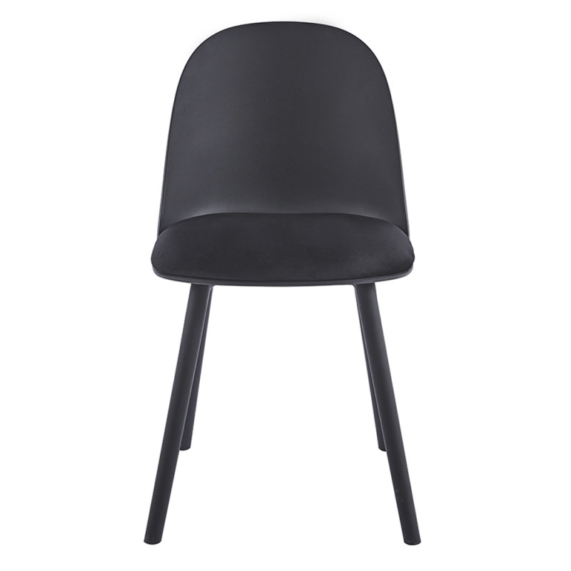 Black Plastic Cafe Chair With Cushion-PP Chair