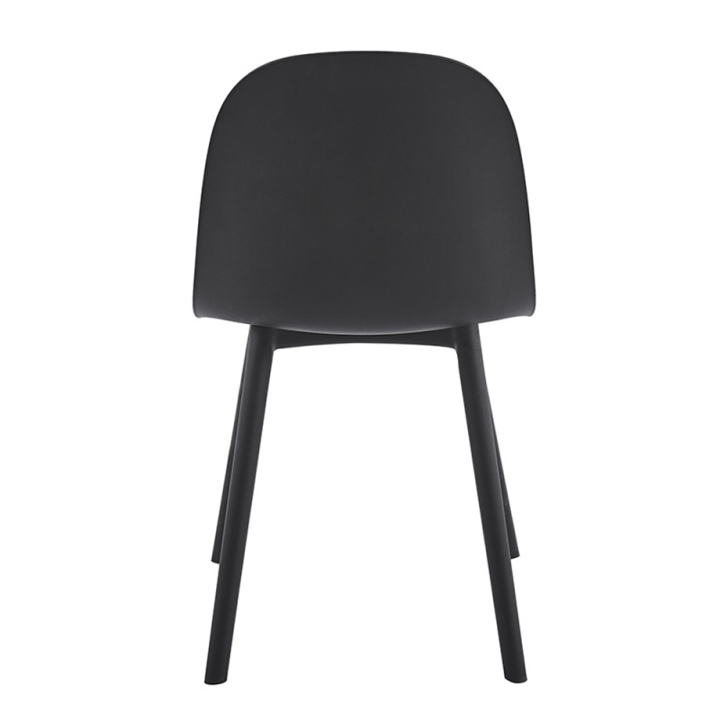 Black Plastic Cafe Chair With Cushion-PP Chair