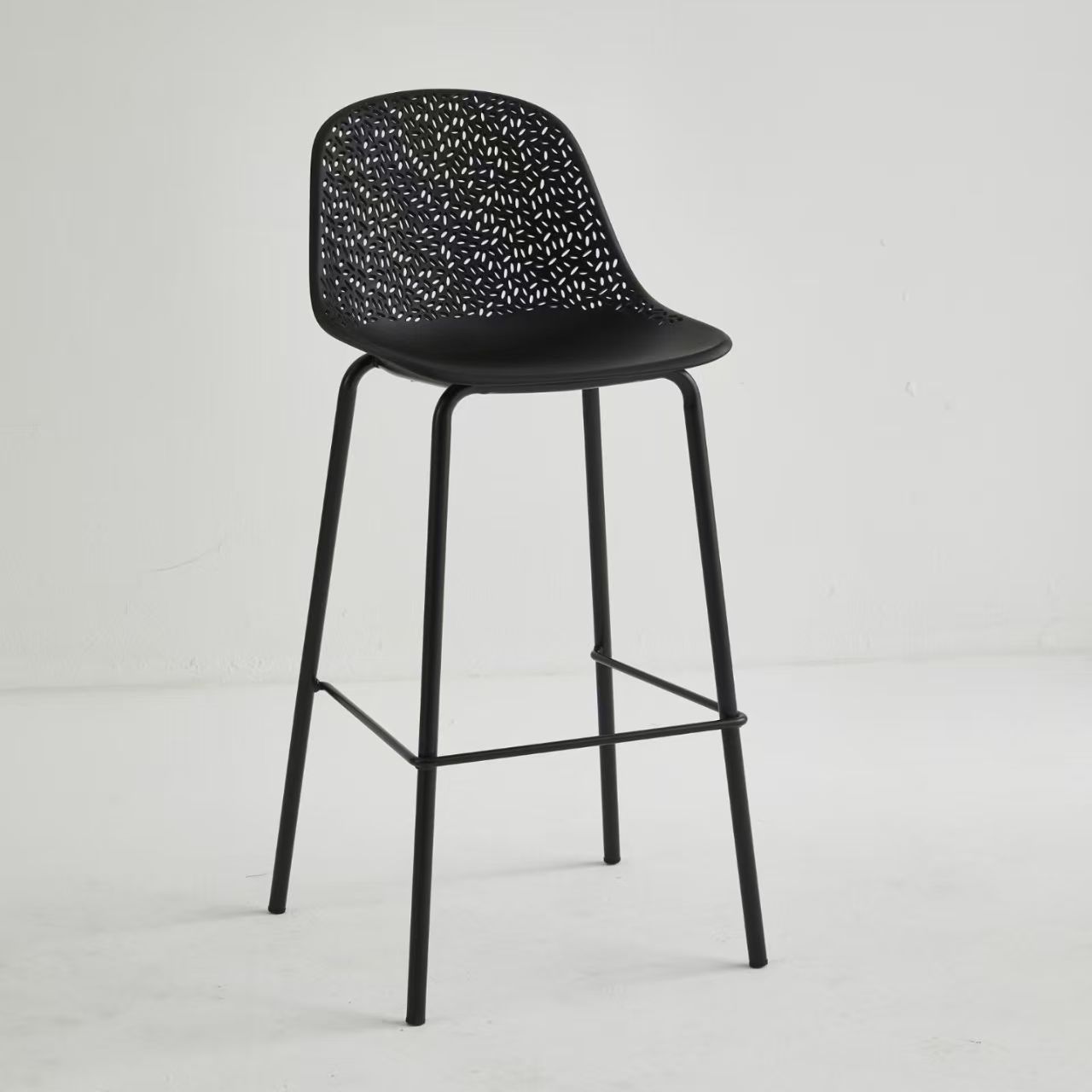 Counter Height Polypropylene Bar Stool with Metal Feet | Modern PP Bar Stool for Kitchen, Cafe & Pub