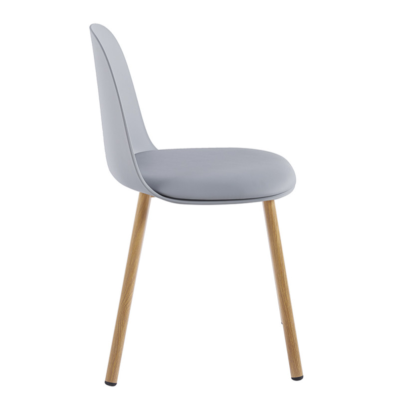 Gray Plastic Kitchen Chair With Metal Feet-PP Chair