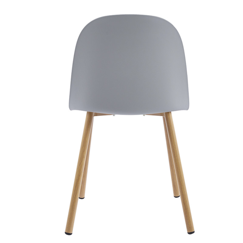 Gray Plastic Kitchen Chair With Metal Feet-PP Chair