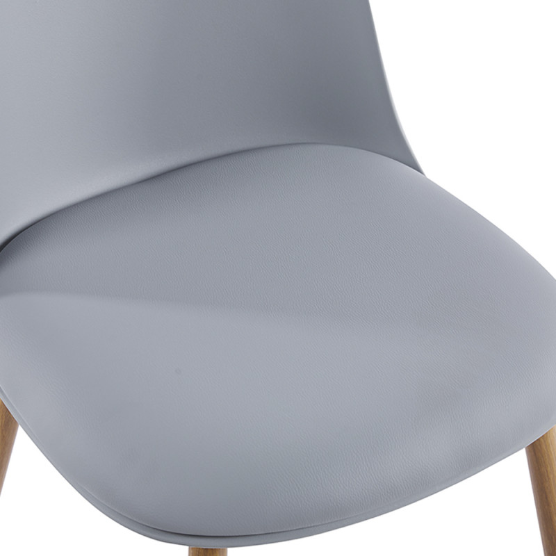 Gray Plastic Kitchen Chair With Metal Feet-PP Chair