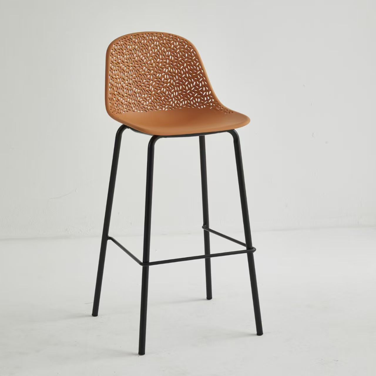Counter Height Polypropylene Bar Stool with Metal Feet | Modern PP Bar Stool for Kitchen, Cafe & Pub