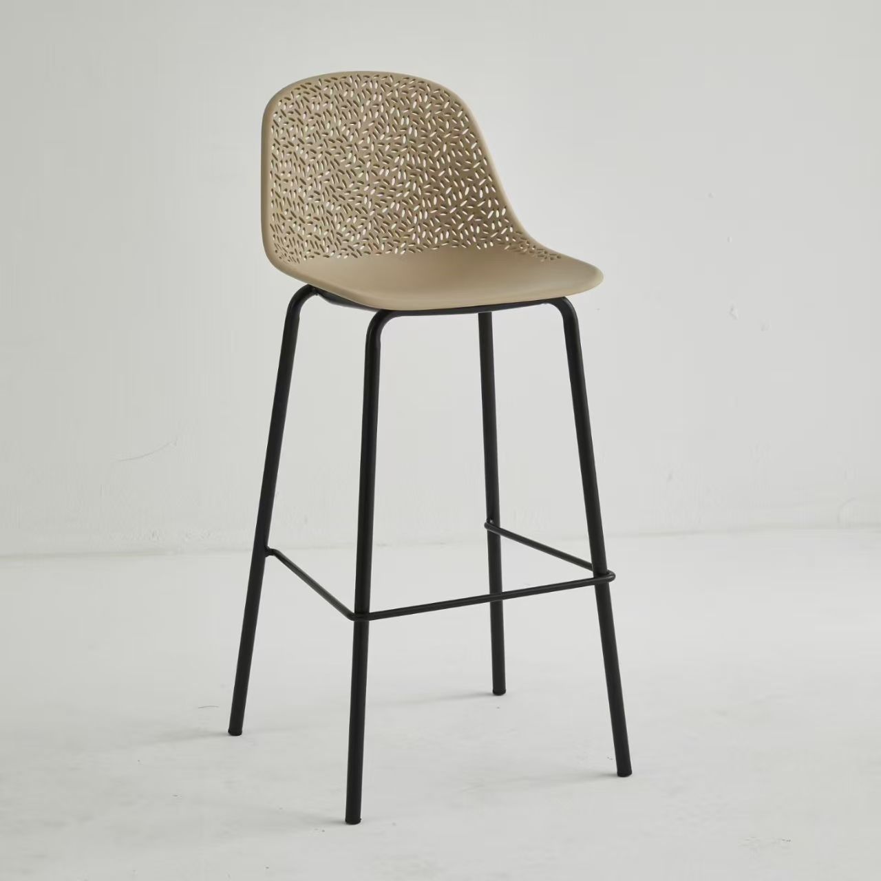 Counter Height Polypropylene Bar Stool with Metal Feet | Modern PP Bar Stool for Kitchen, Cafe & Pub