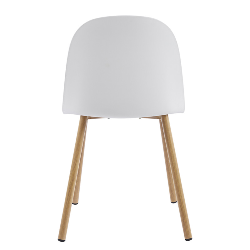 White Plastic Kitchen Chair With Metal Feet-PP Chair