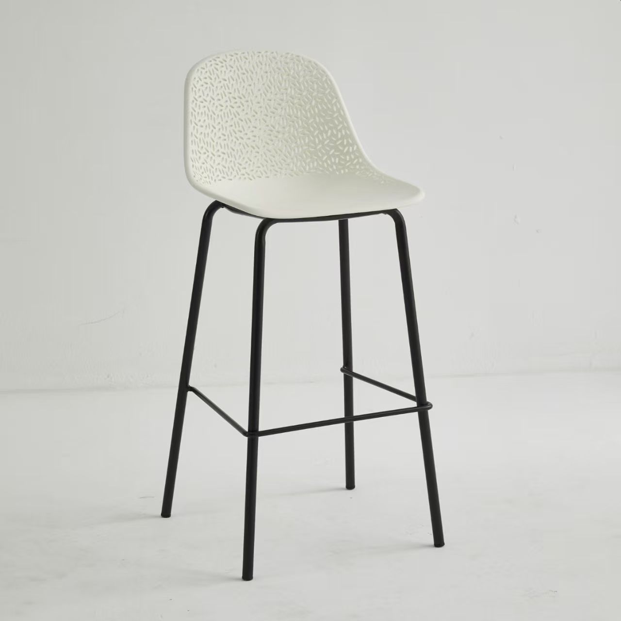 Counter Height Polypropylene Bar Stool with Metal Feet | Modern PP Bar Stool for Kitchen, Cafe & Pub