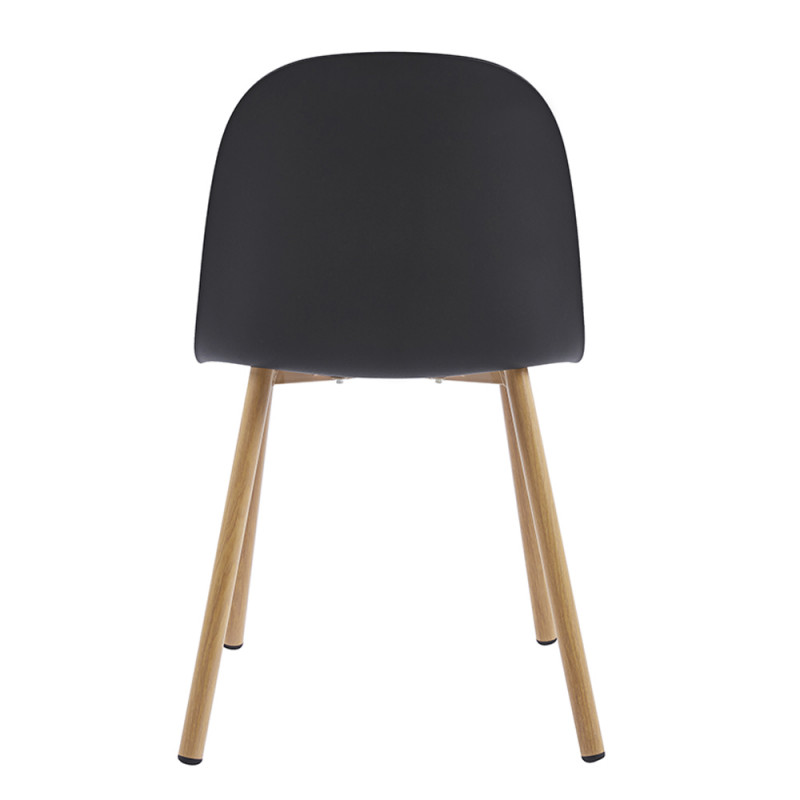 Black Plastic Kitchen Chair With Metal Feet-PP Chair