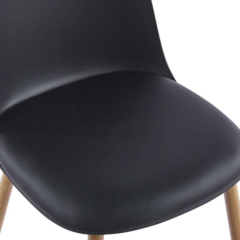 Black Plastic Kitchen Chair With Metal Feet-PP Chair