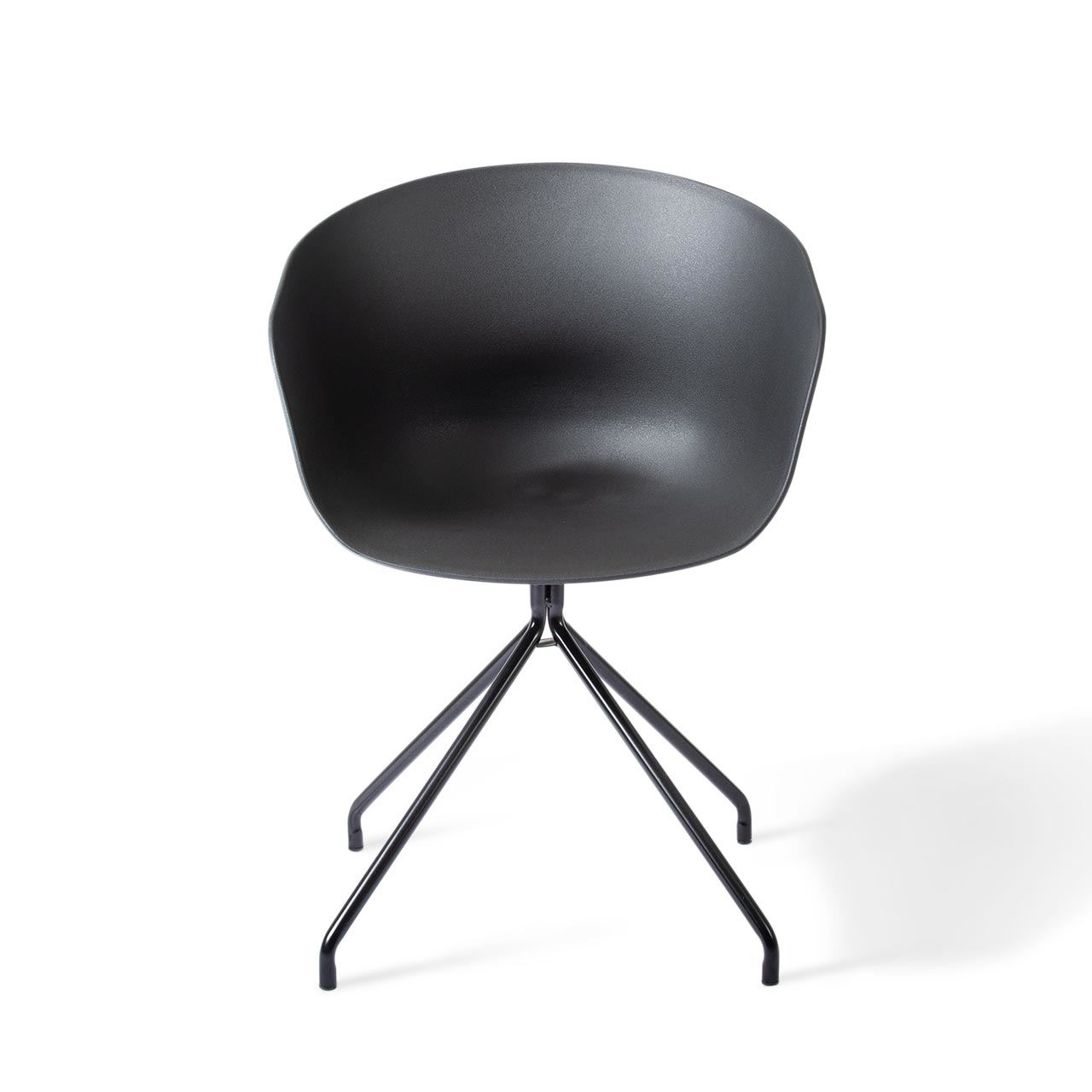 Black Swivel Plastic Armchair-PP Chair