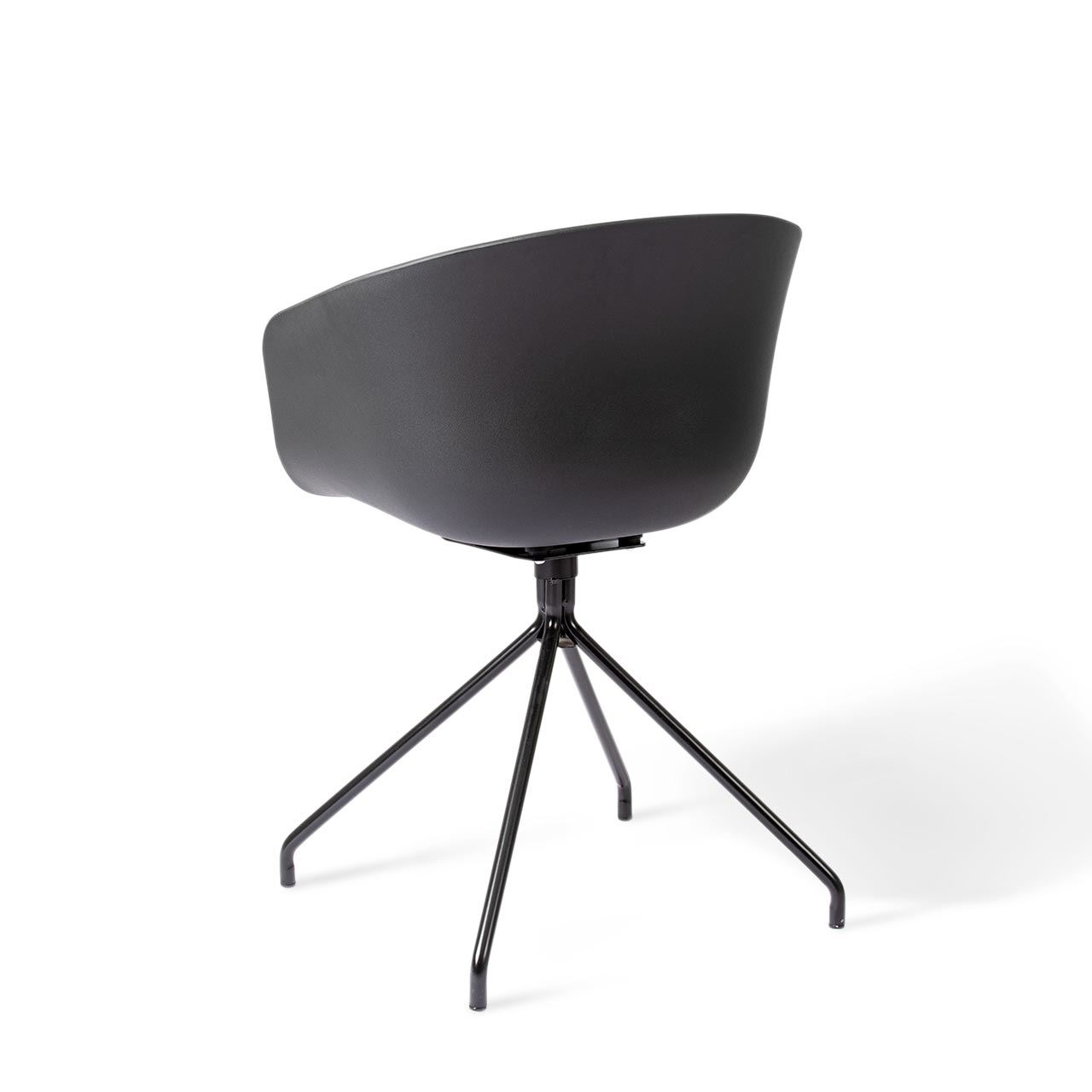 Black Swivel Plastic Armchair-PP Chair