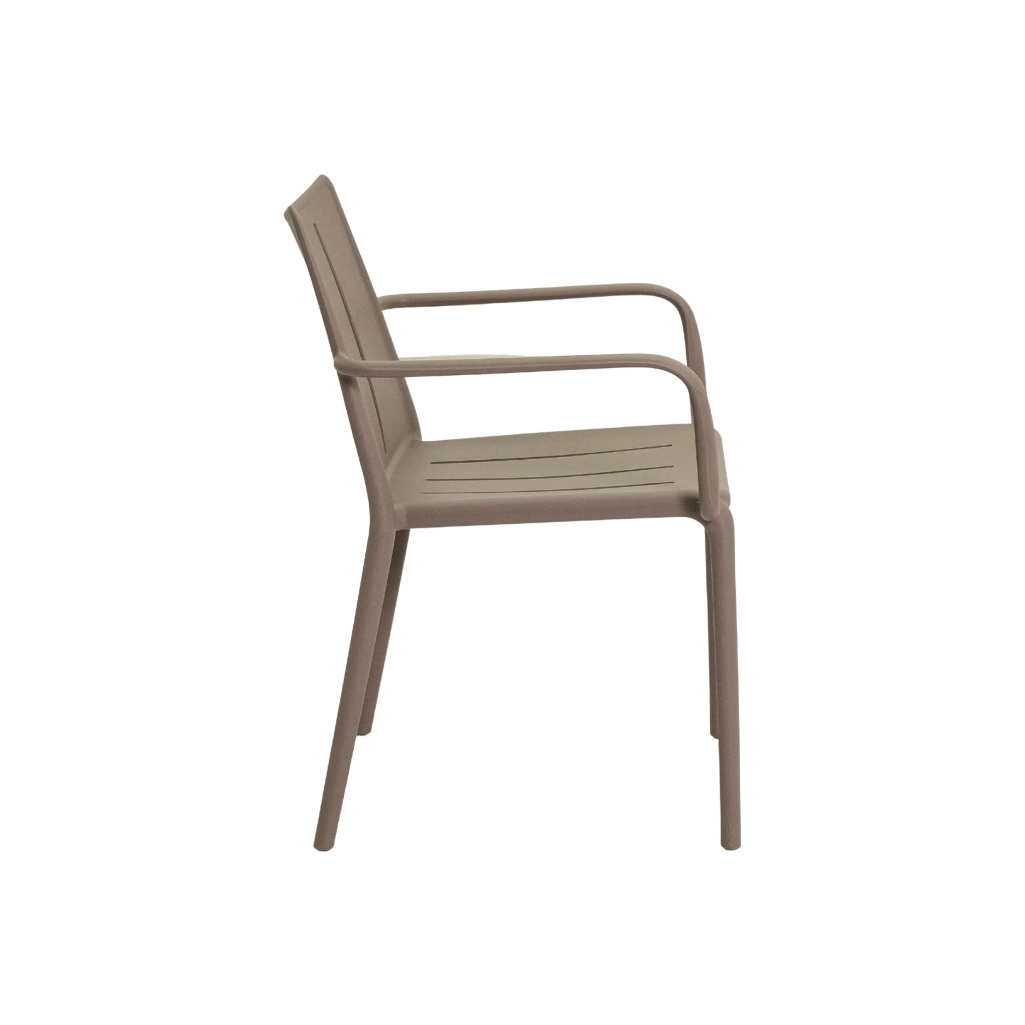 Monobloc Stackable Plastic Armchair, PP Outdoor Dining Chair for Patio Garden Cafe