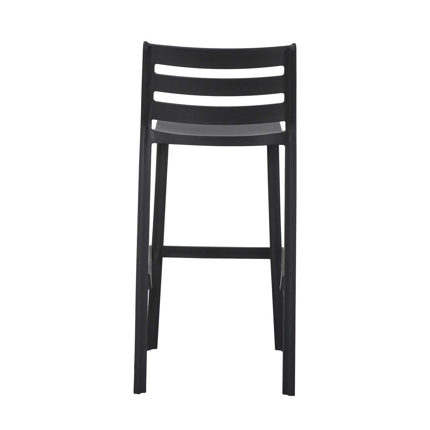 Commercial Slatted Back PP Bar Stool One-Piece Injection Molded Stackable Plastic Counter Bar Chair for Bar Cafe Hotel Patio Wholesale