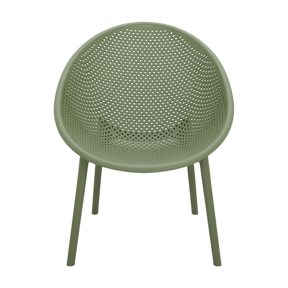 Wholesale PP Perforated Side Chair, Flat Pack Outdoor Patio Dining Chair