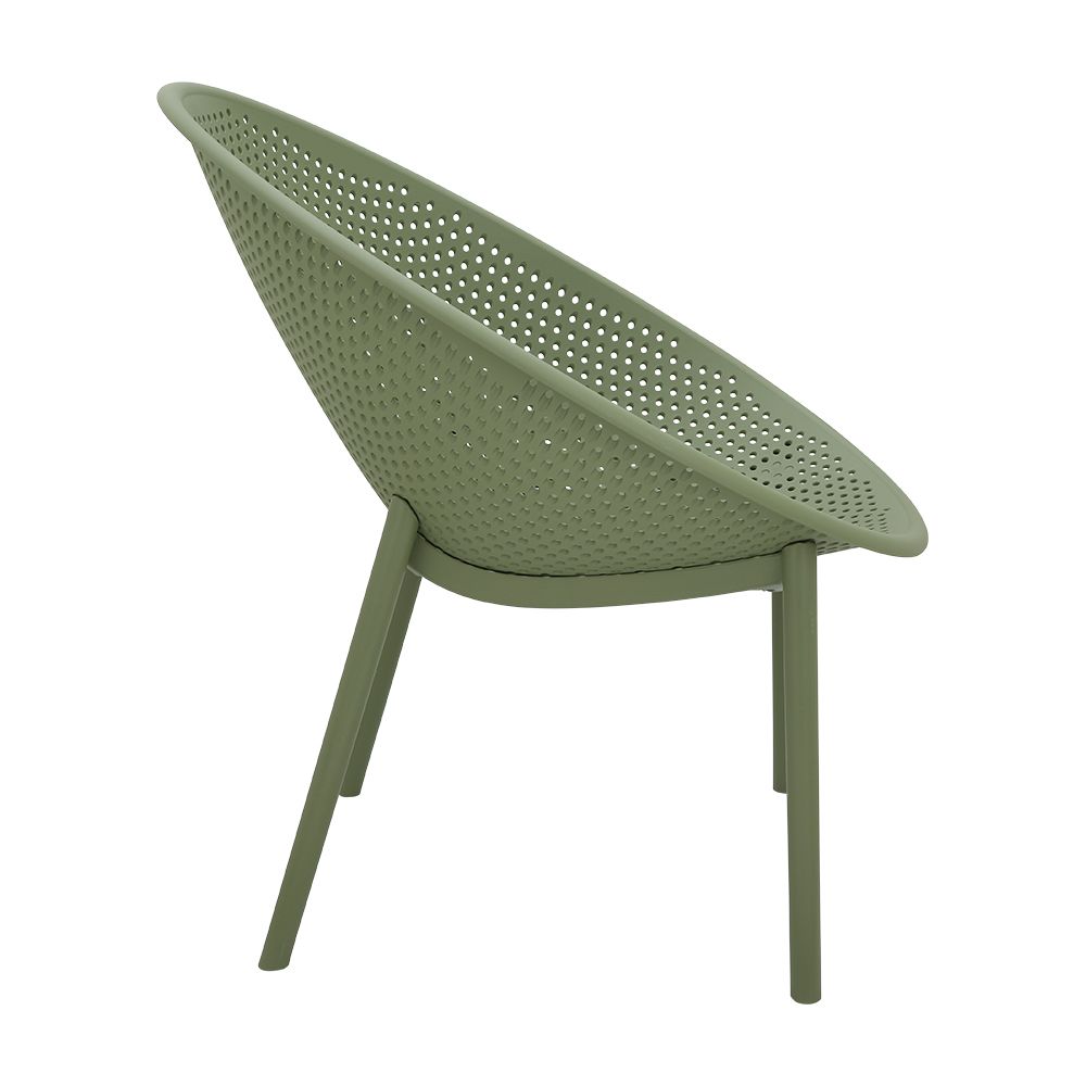 Wholesale PP Perforated Side Chair, Flat Pack Outdoor Patio Dining Chair
