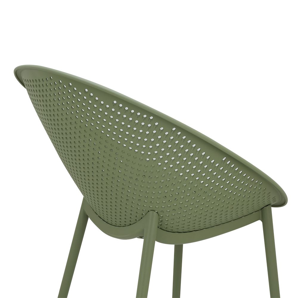 Wholesale PP Perforated Side Chair, Flat Pack Outdoor Patio Dining Chair