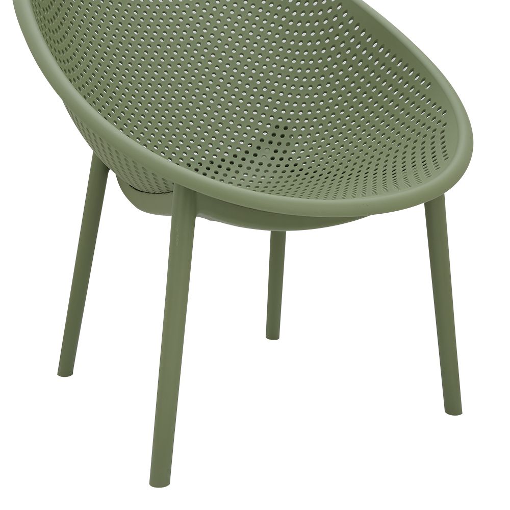 Wholesale PP Perforated Side Chair, Flat Pack Outdoor Patio Dining Chair