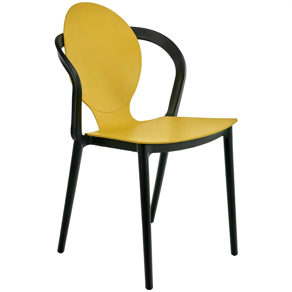 Wholesale Stackable Yellow Plastic Armchair-PP Chair