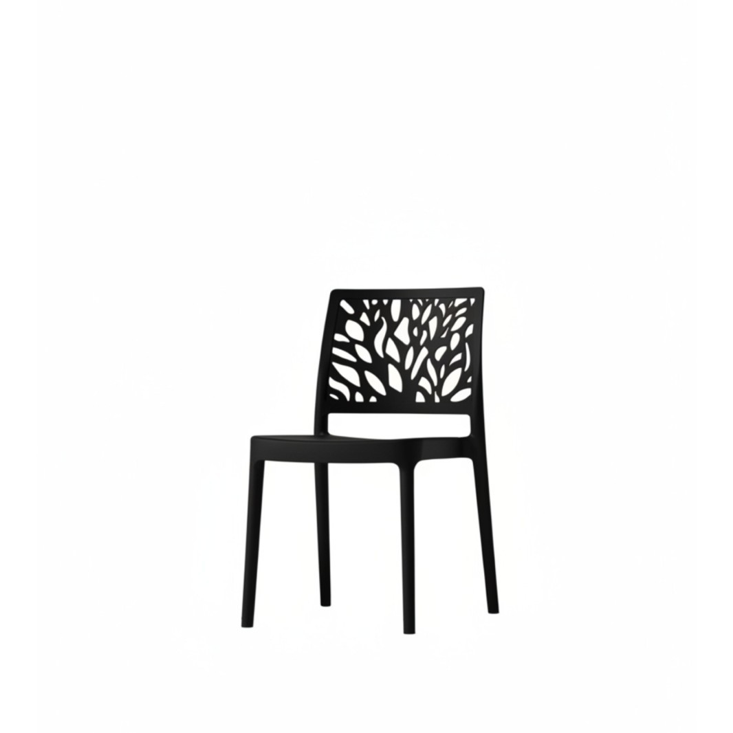 Modern Leaf Pattern Plastic Dining Chair | Outdoor PP Chair for Restaurant & Hospitality Use