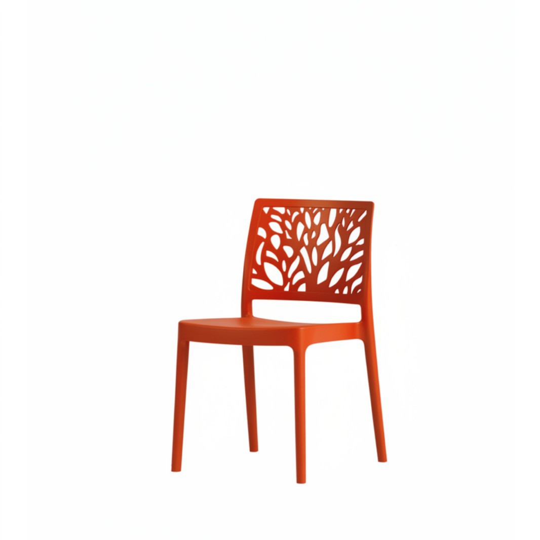 Modern Leaf Pattern Plastic Dining Chair | Outdoor PP Chair for Restaurant & Hospitality Use