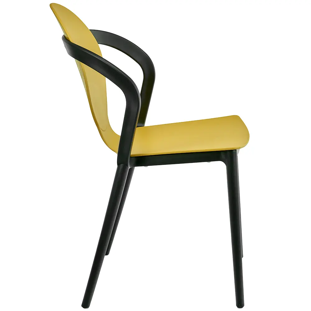 Wholesale Stackable Yellow Plastic Armchair-PP Chair