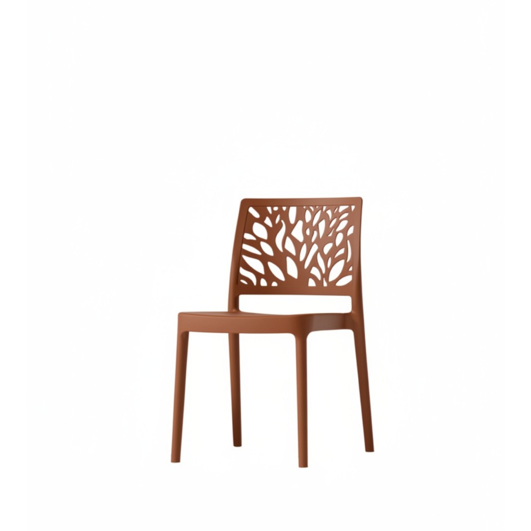 Modern Leaf Pattern Plastic Dining Chair | Outdoor PP Chair for Restaurant & Hospitality Use