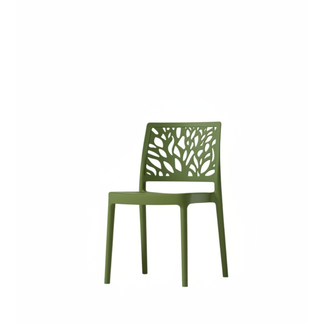 Modern Leaf Pattern Plastic Dining Chair | Outdoor PP Chair for Restaurant & Hospitality Use