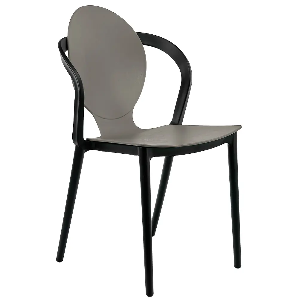 Wholesale Stackable Grey Plastic Armchair-PP Chair