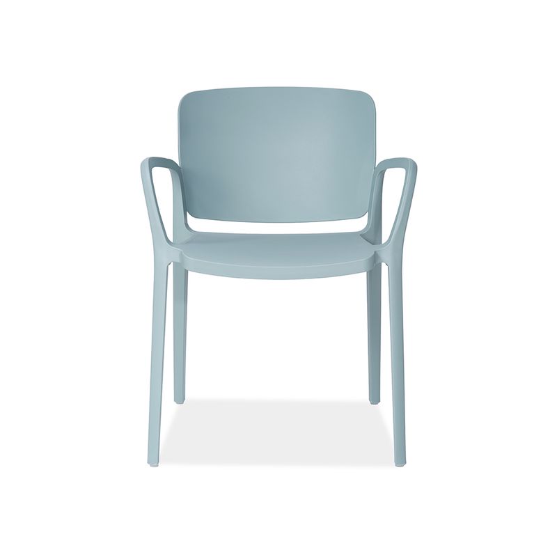 Light Blue Plastic Chair with Armrests