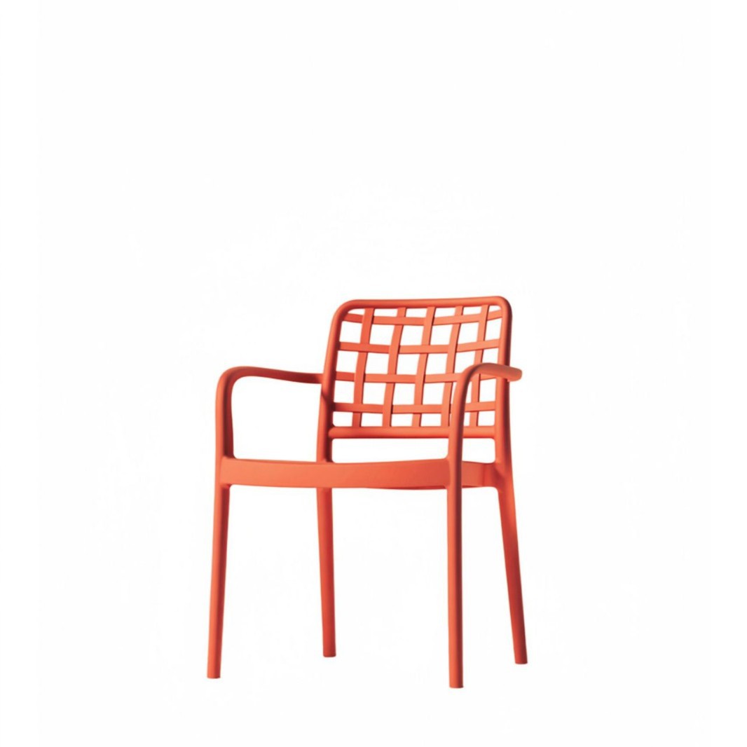 Wholesale Plastic Dining Armchair with Woven Backrest | Commercial Outdoor PP Chair